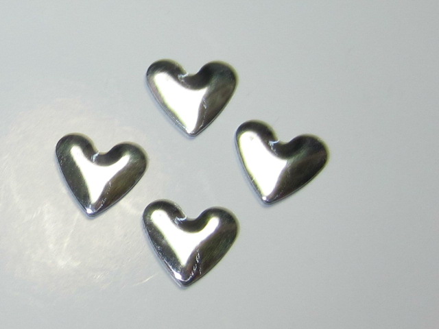 1 Gross 6mm HEART SILVER NAILHEAD  HOTFIX